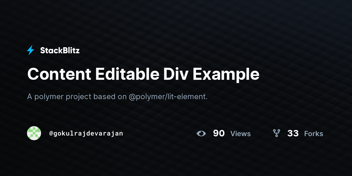 Content Editable Div Example - StackBlitz