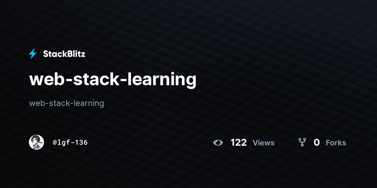 web-stack-learning - StackBlitz