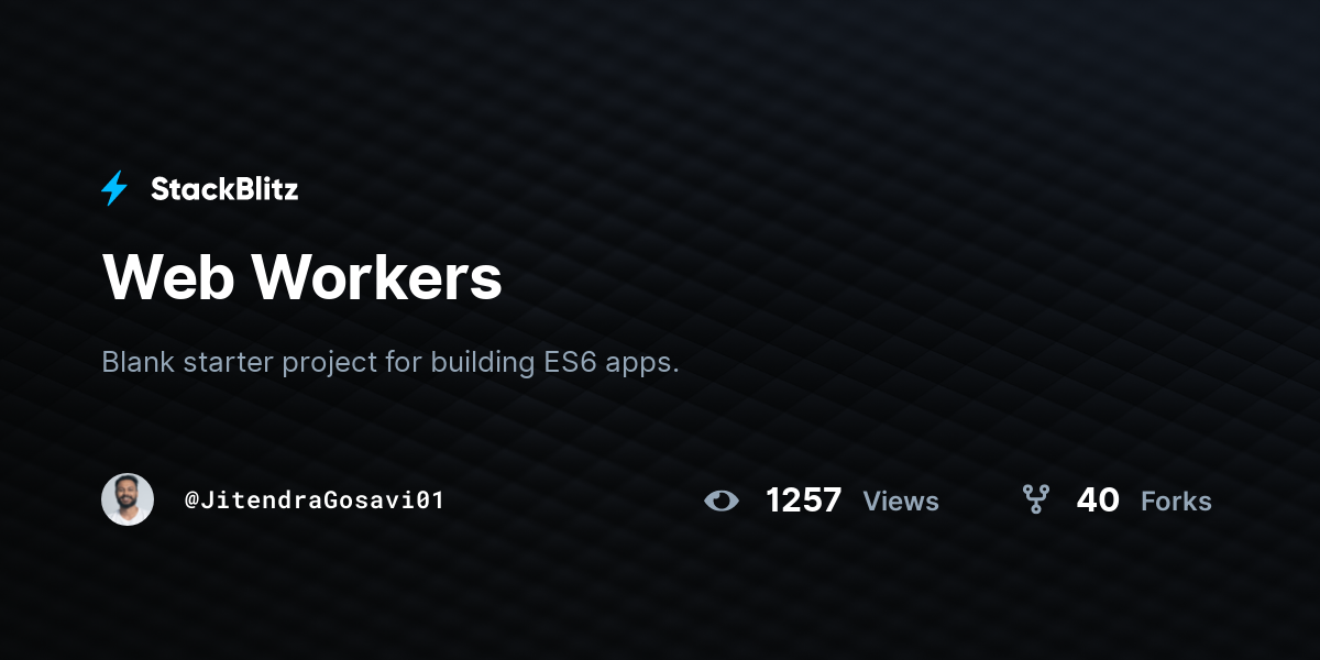 Web Workers - StackBlitz