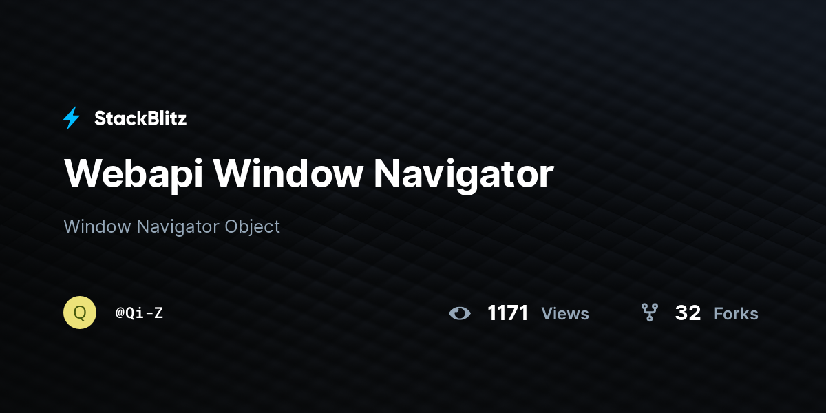Webapi Window Navigator - StackBlitz