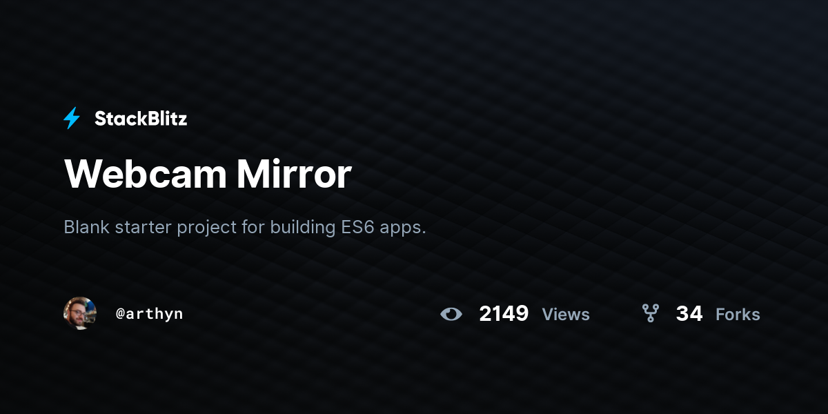 cam Mirror StackBlitz