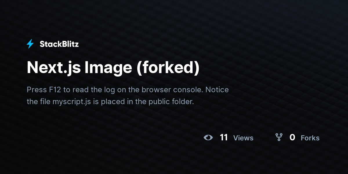 Next.js Image (forked) - StackBlitz