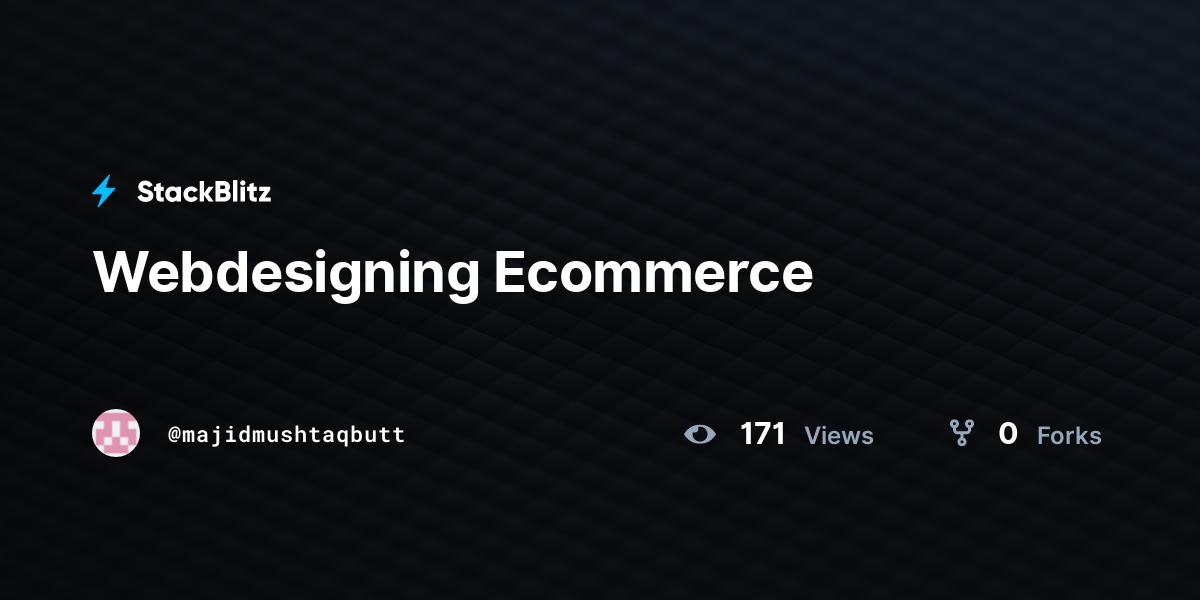 Webdesigning Ecommerce - StackBlitz