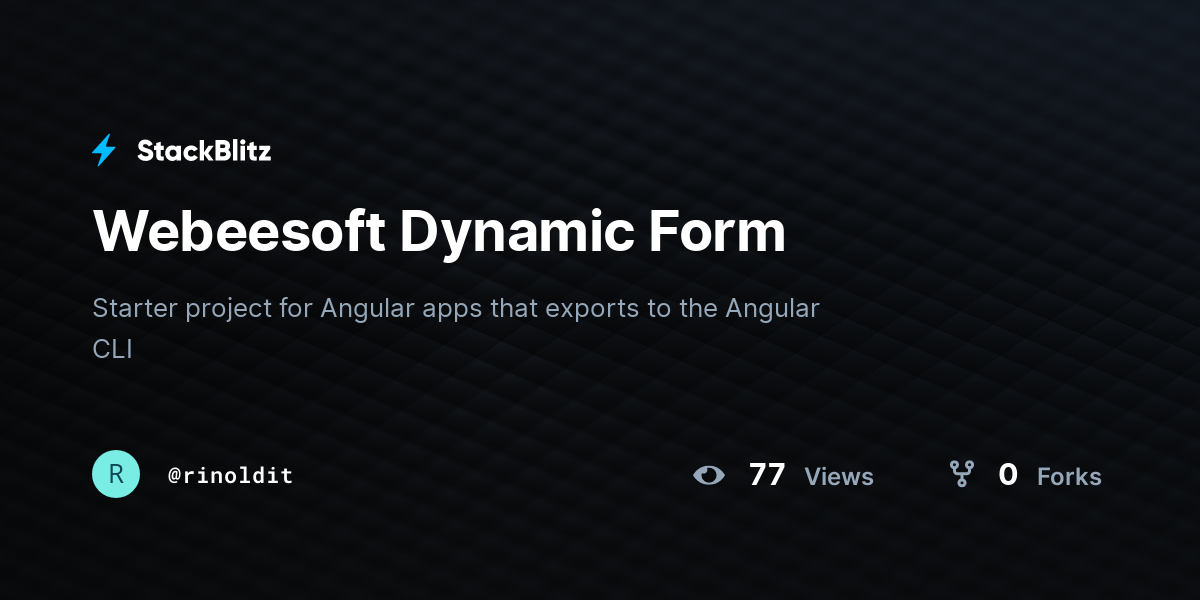Webeesoft Dynamic Form - StackBlitz