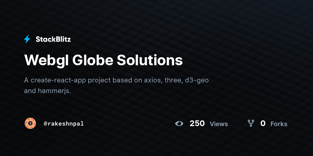 Webgl Globe Solutions - StackBlitz