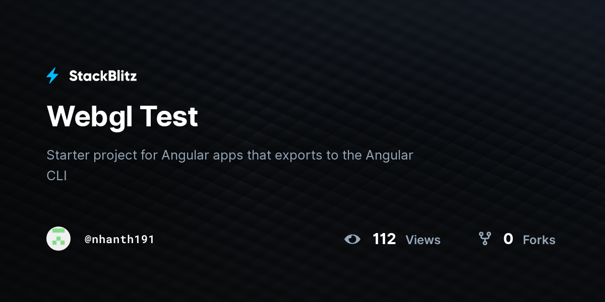 Webgl Test - StackBlitz