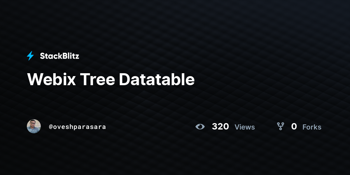 Webix tree datatable stackblitz