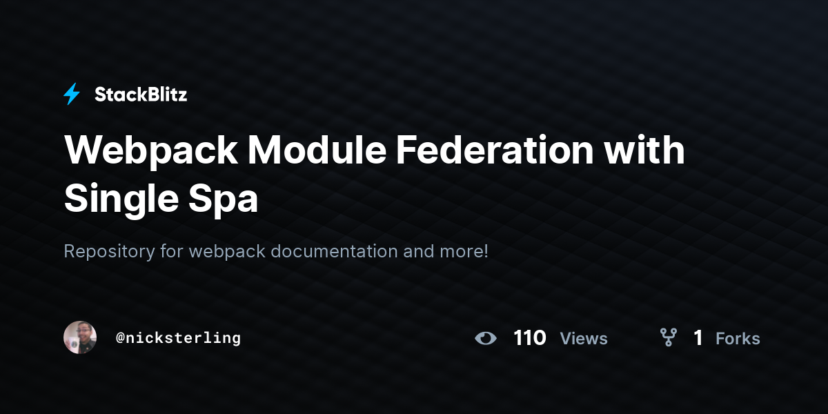 Webpack Module Federation With Single Spa - StackBlitz