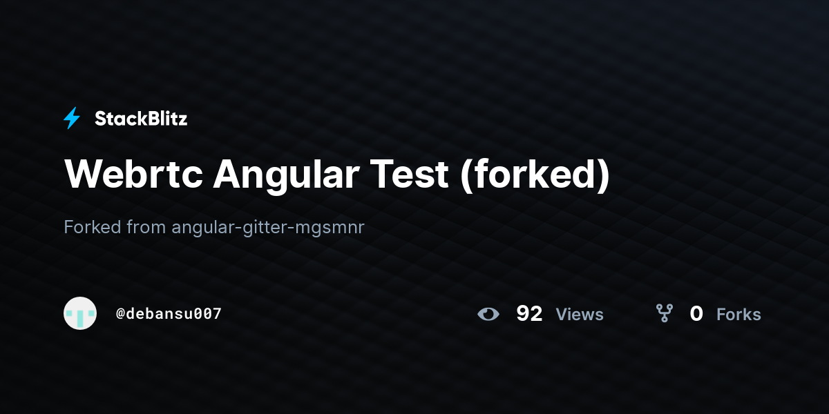 Webrtc Angular Test (forked) - StackBlitz