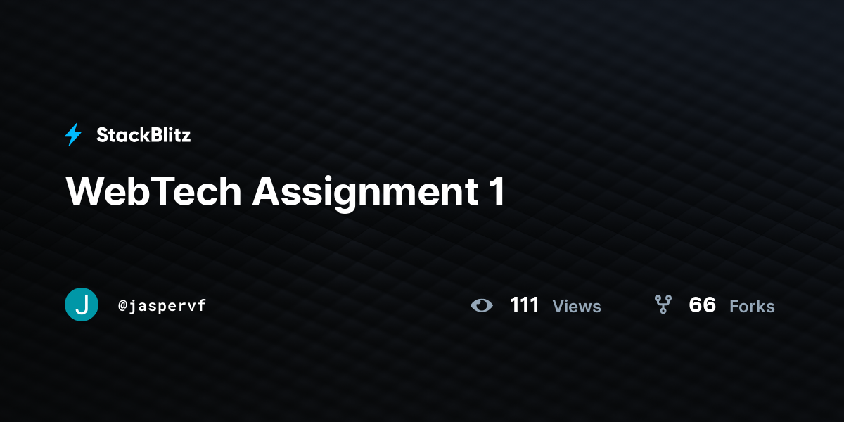 WebTech Assignment 1 - StackBlitz
