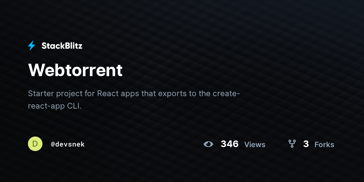Webtorrent stackblitz