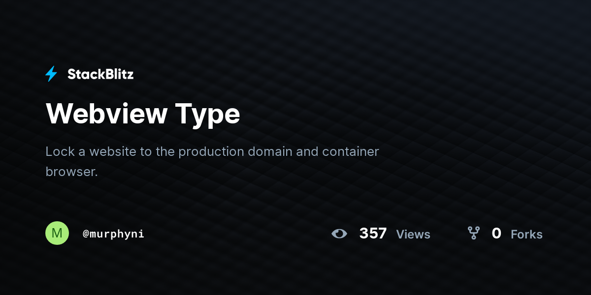 Webview Type - StackBlitz