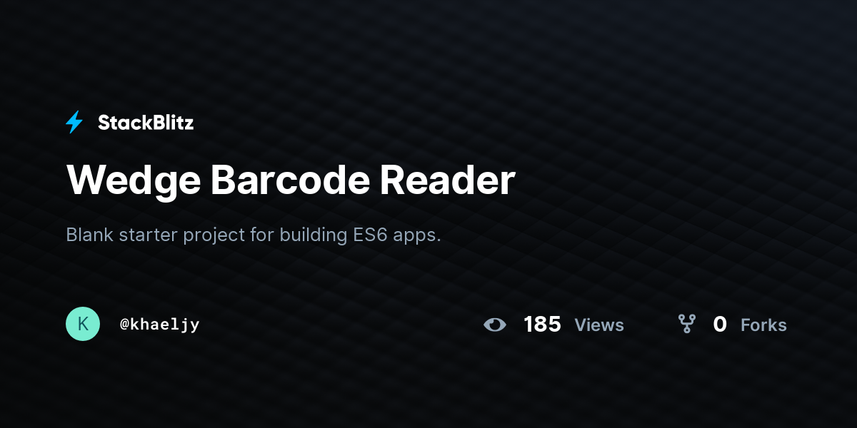 Wedge Barcode Reader - StackBlitz