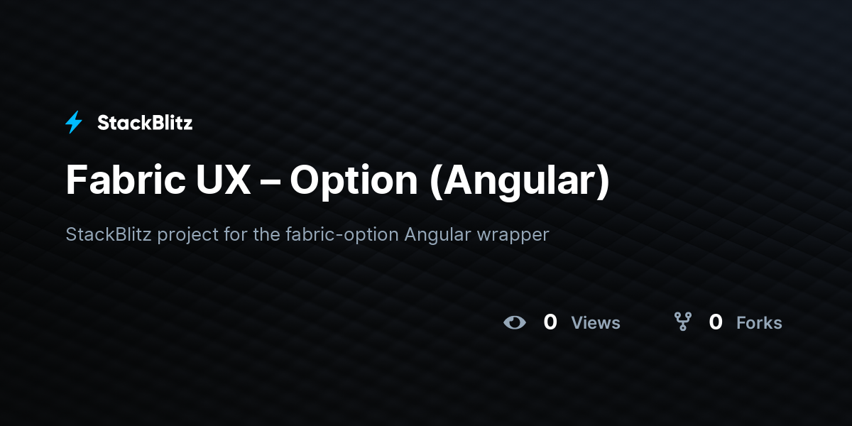 Fabric UX – Option (Angular) - StackBlitz