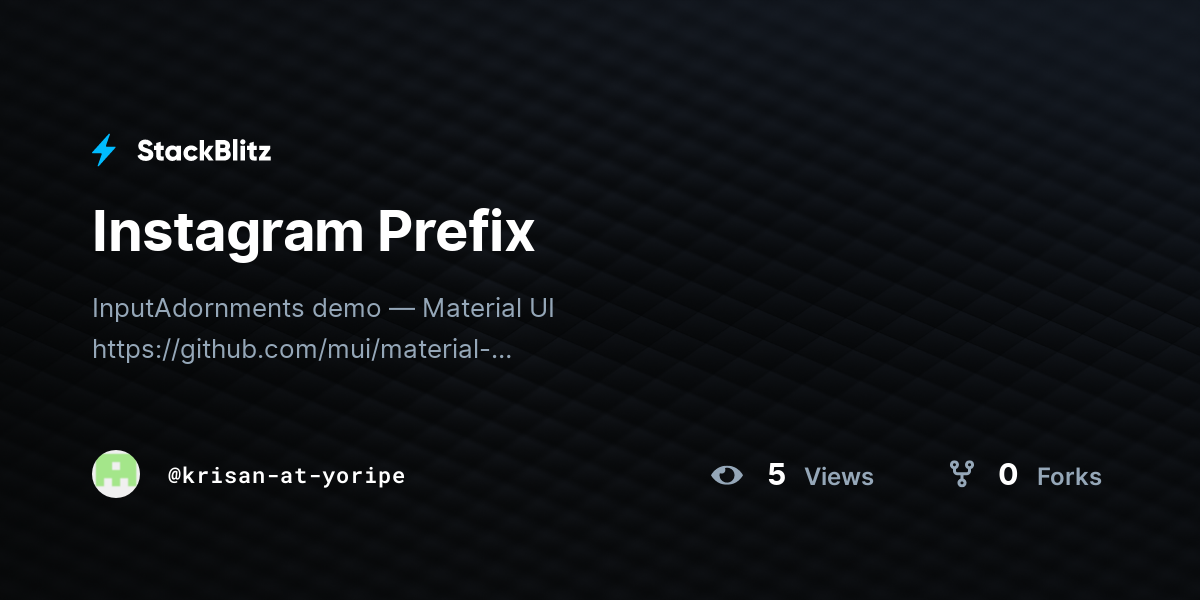 Instagram Prefix - StackBlitz