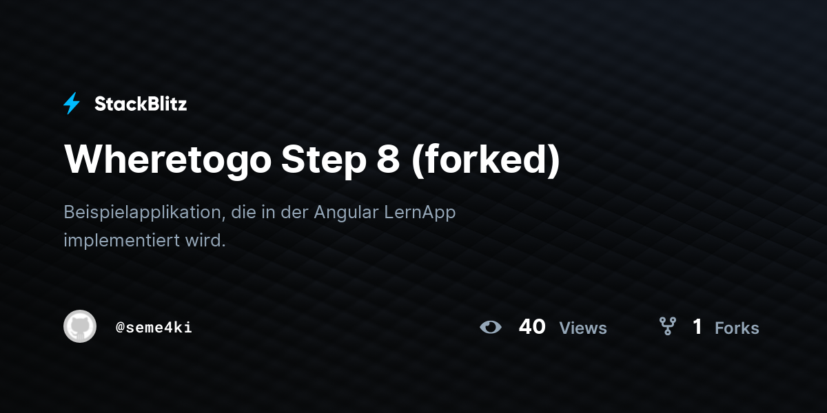 Wheretogo Step 8 (forked) - StackBlitz