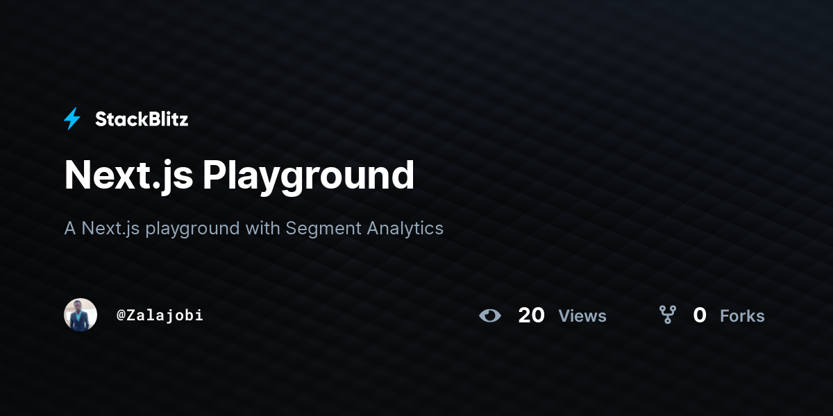 Next.js Playground - StackBlitz