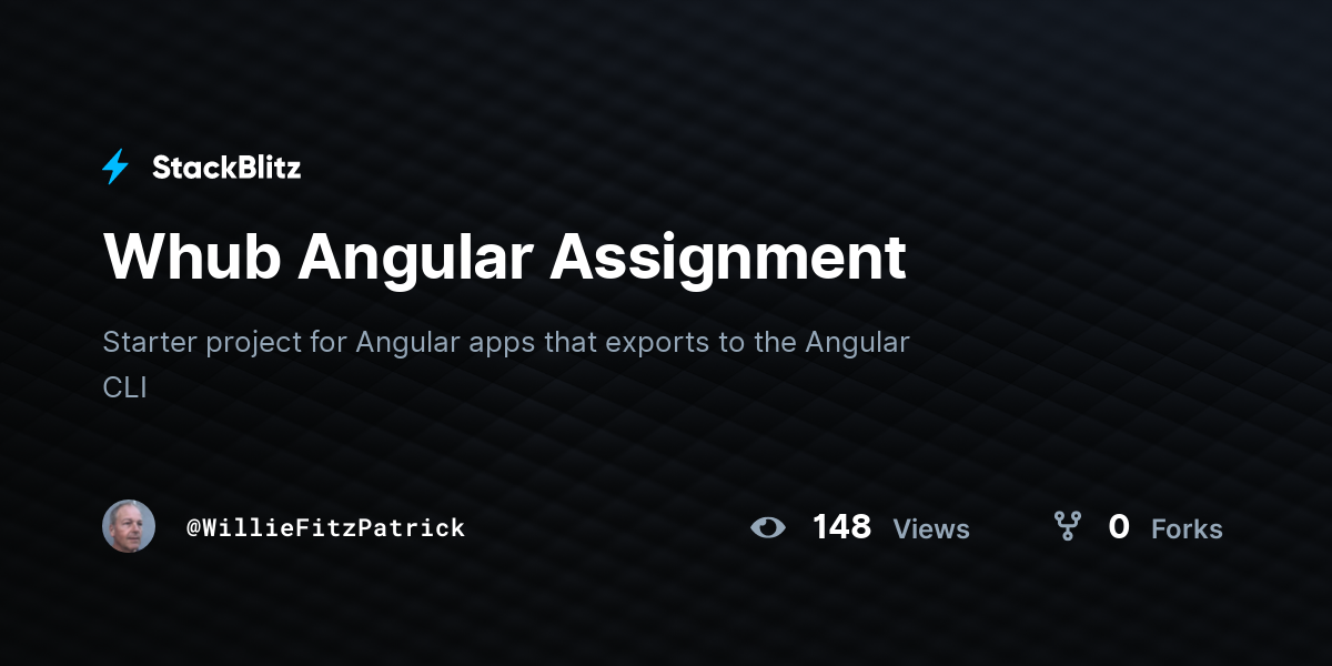 Whub Angular Assignment - StackBlitz