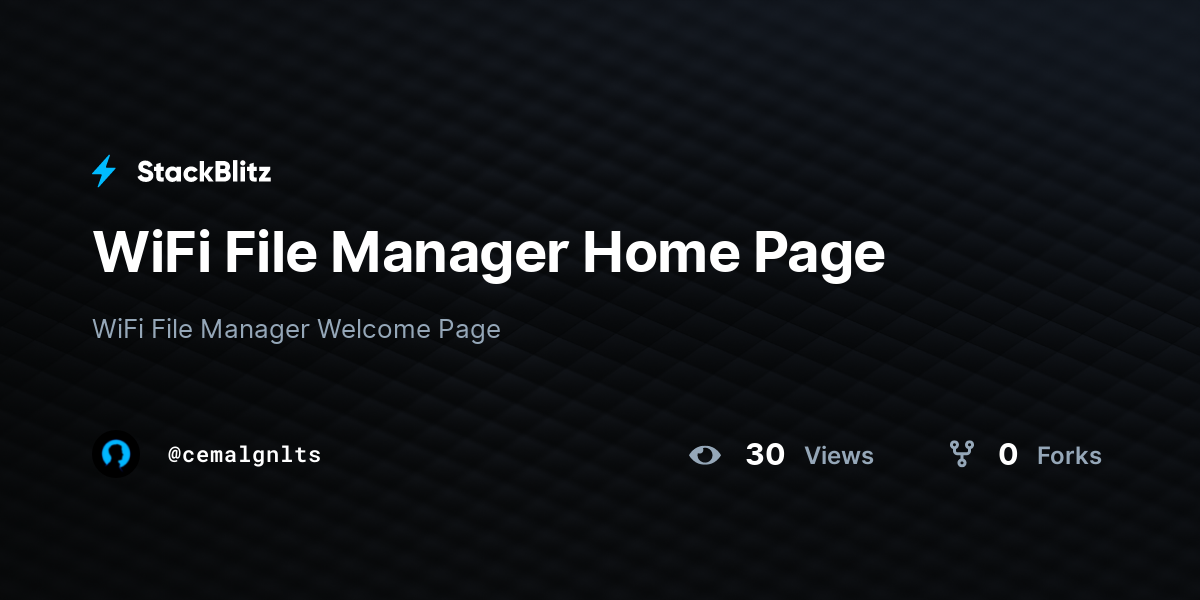 WiFi File Manager Home Page - StackBlitz
