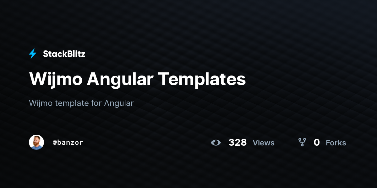 Wijmo Angular Templates - StackBlitz