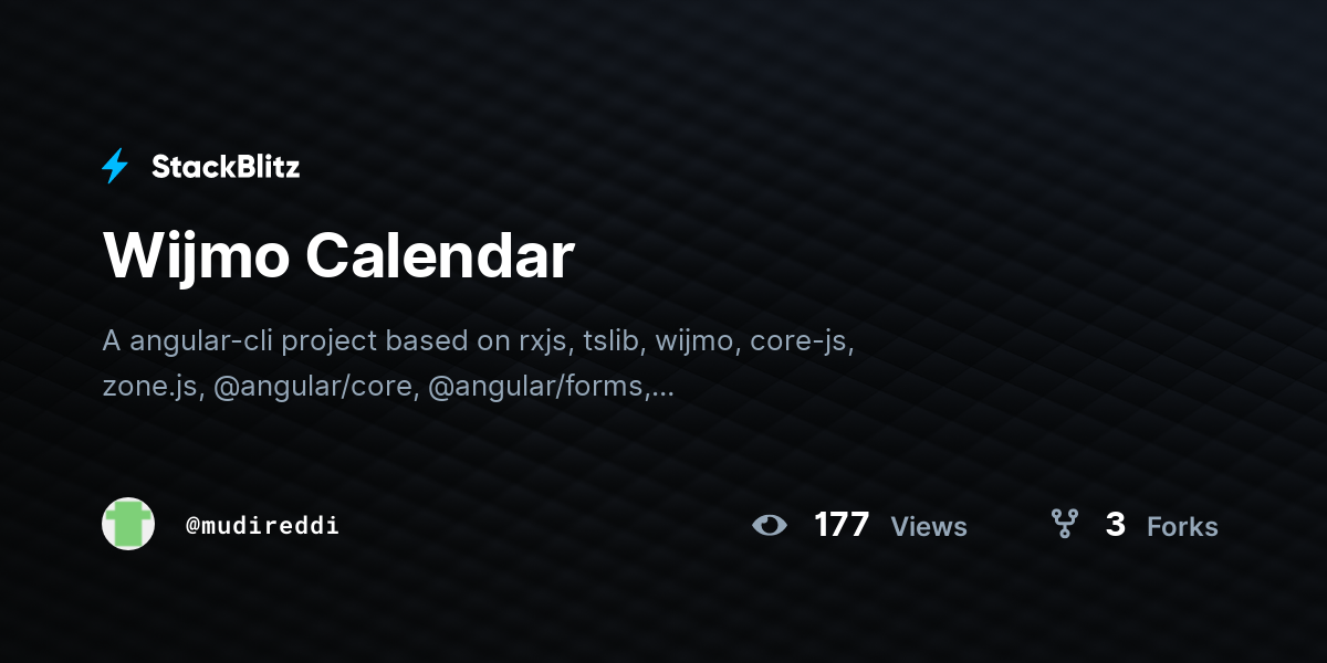 Wijmo Calendar - StackBlitz