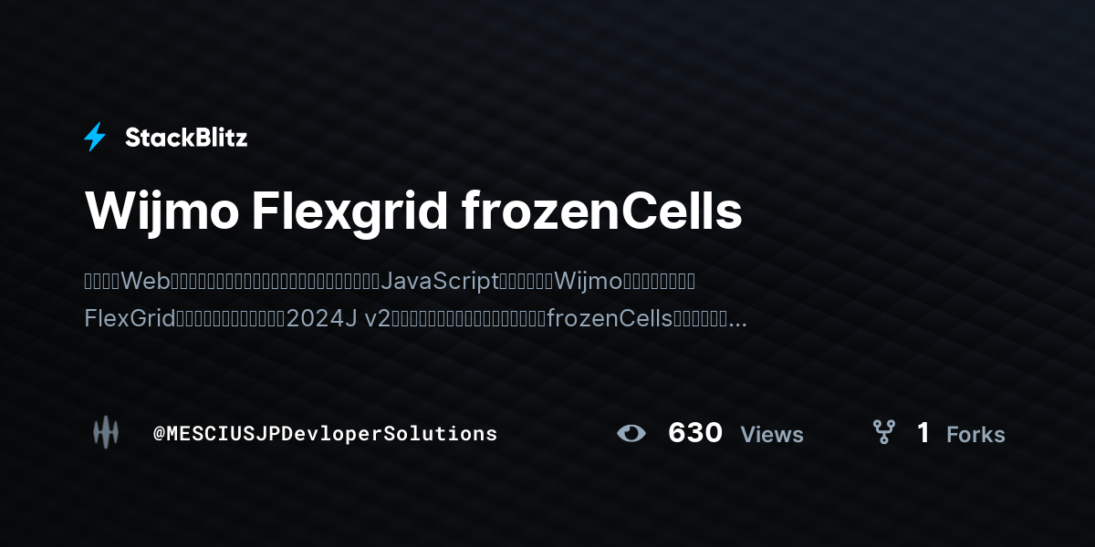 Wijmo flexgrid frozencells stackblitz