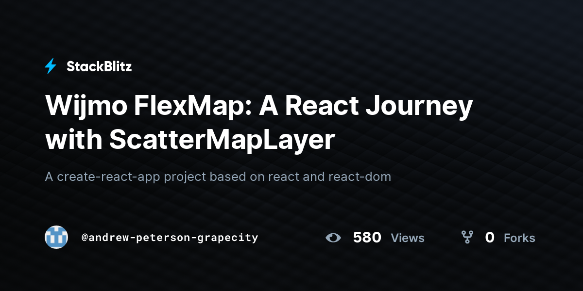 Wijmo FlexMap: A React Journey with ScatterMapLayer - StackBlitz