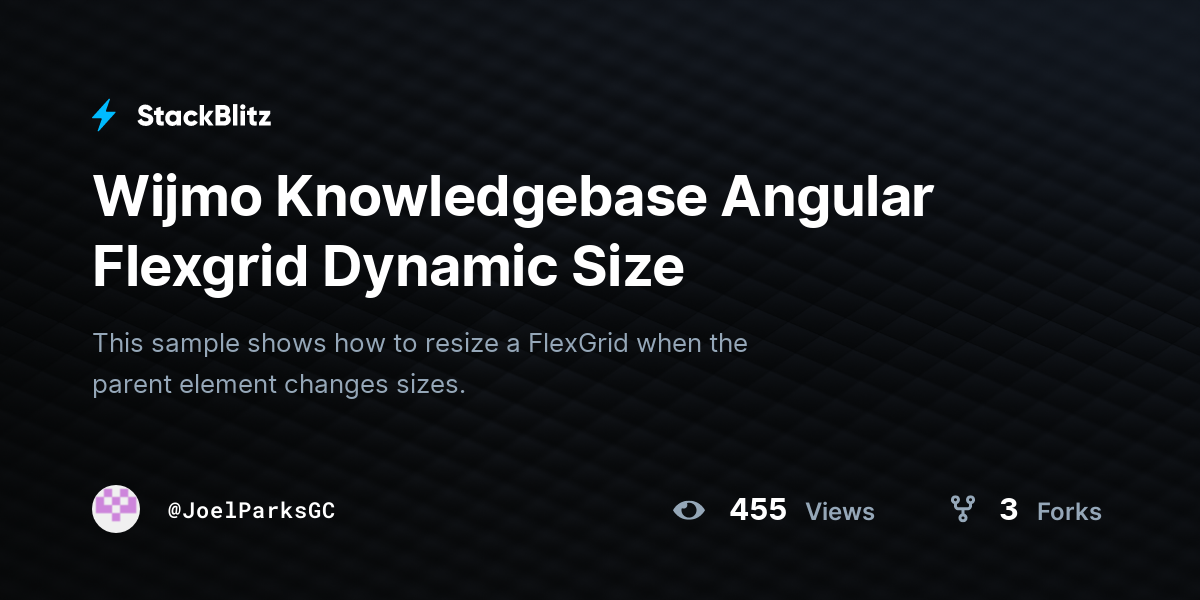 Wijmo Knowledgebase Angular Flexgrid Dynamic Size - StackBlitz