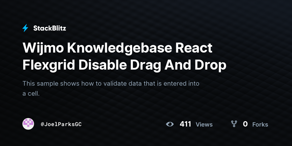 Wijmo Knowledgebase React Flexgrid Disable Drag And Drop - StackBlitz