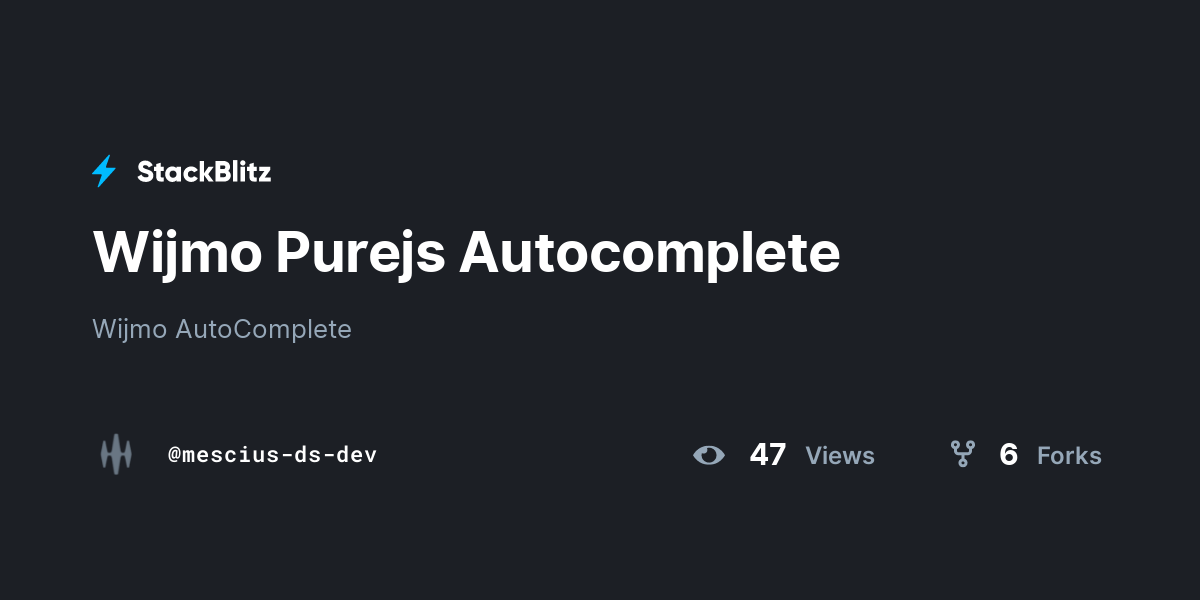 Wijmo Purejs Autocomplete - StackBlitz