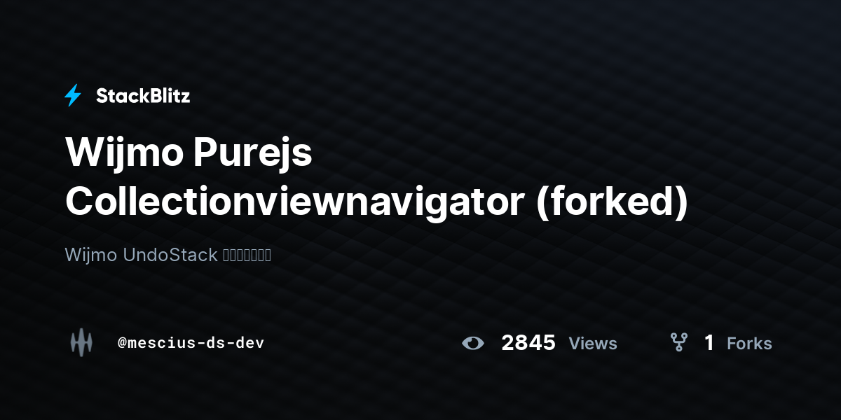 Wijmo Purejs Collectionviewnavigator (forked) - StackBlitz