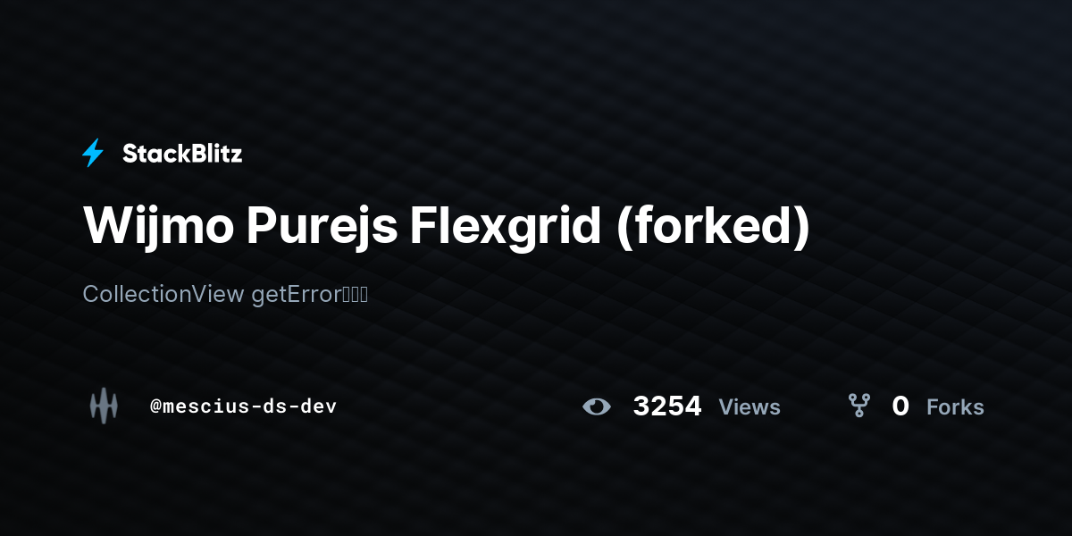 Wijmo Purejs Flexgrid (forked) - StackBlitz