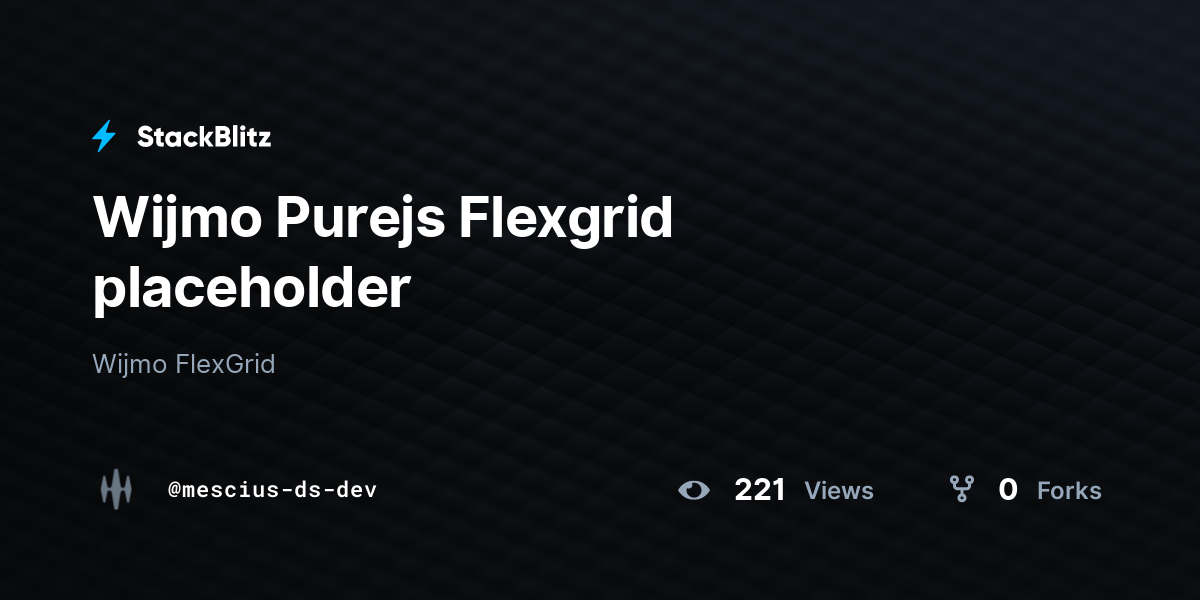 Wijmo purejs flexgrid placeholder stackblitz