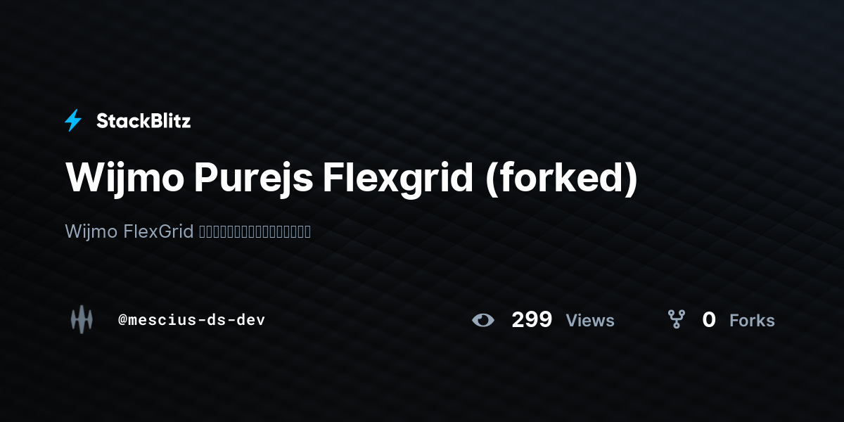 Wijmo Purejs Flexgrid (forked) - StackBlitz