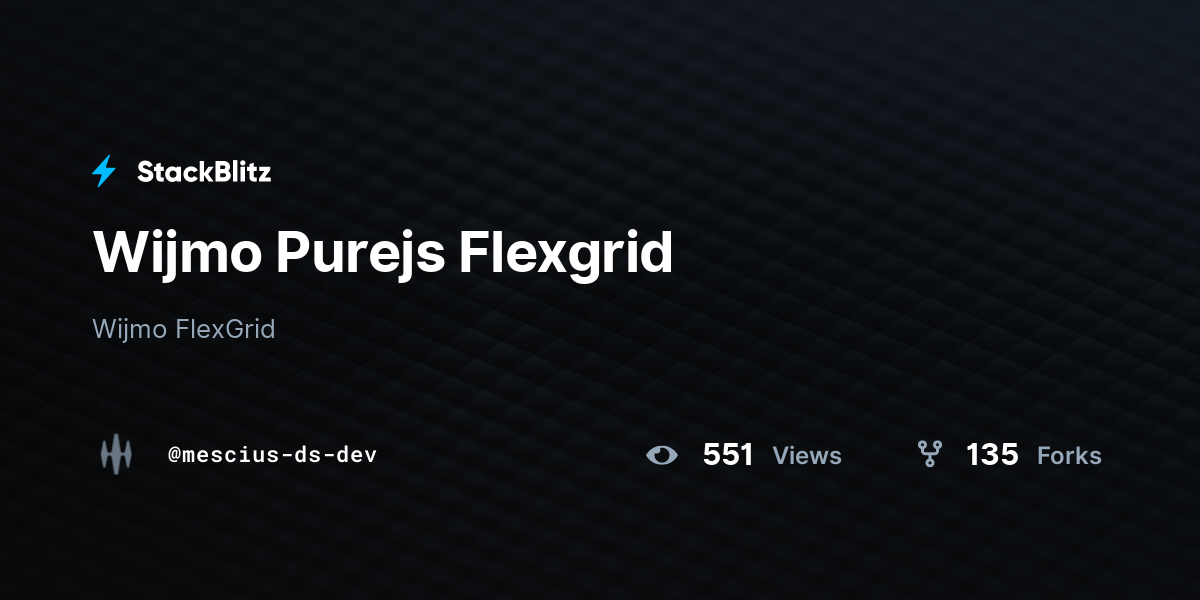 Wijmo Purejs Flexgrid - StackBlitz