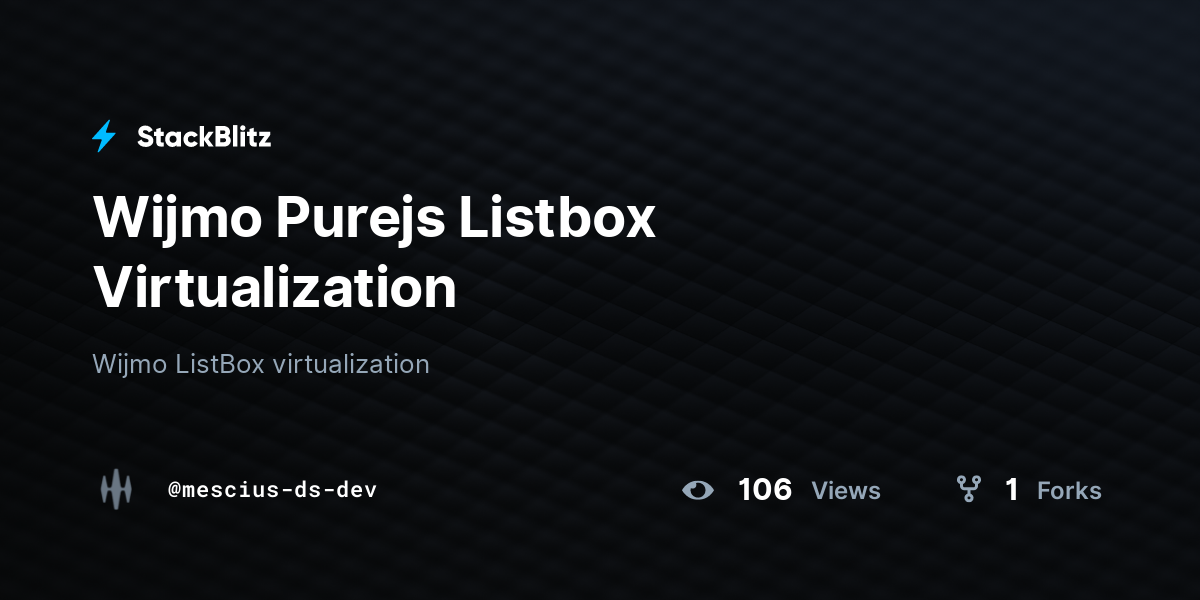 Wijmo Purejs Listbox Virtualization - StackBlitz