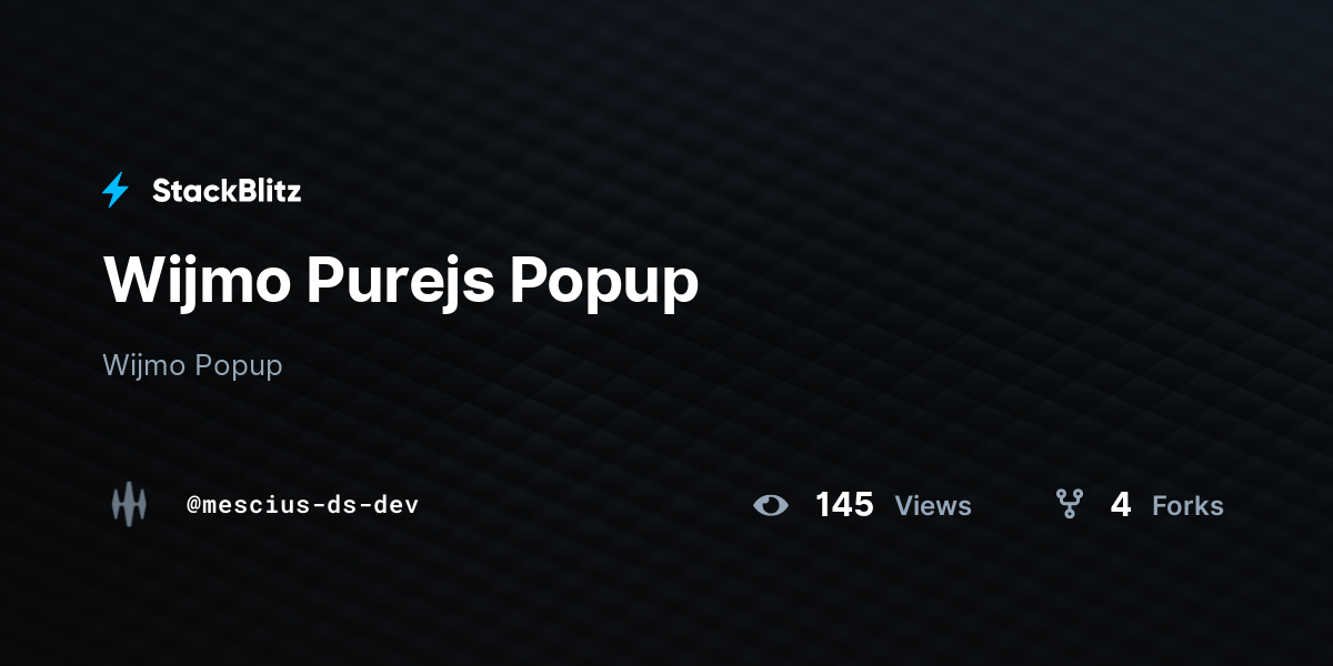 Wijmo Purejs Popup - StackBlitz