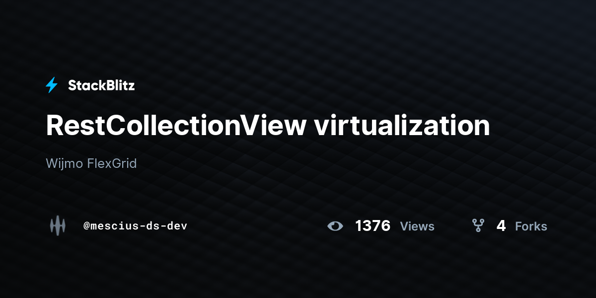 RestCollectionView virtualization - StackBlitz