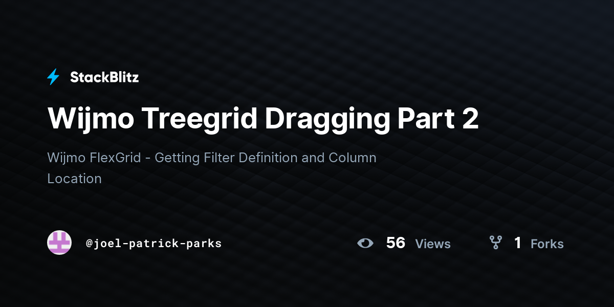 Wijmo Treegrid Dragging Part 2 - StackBlitz