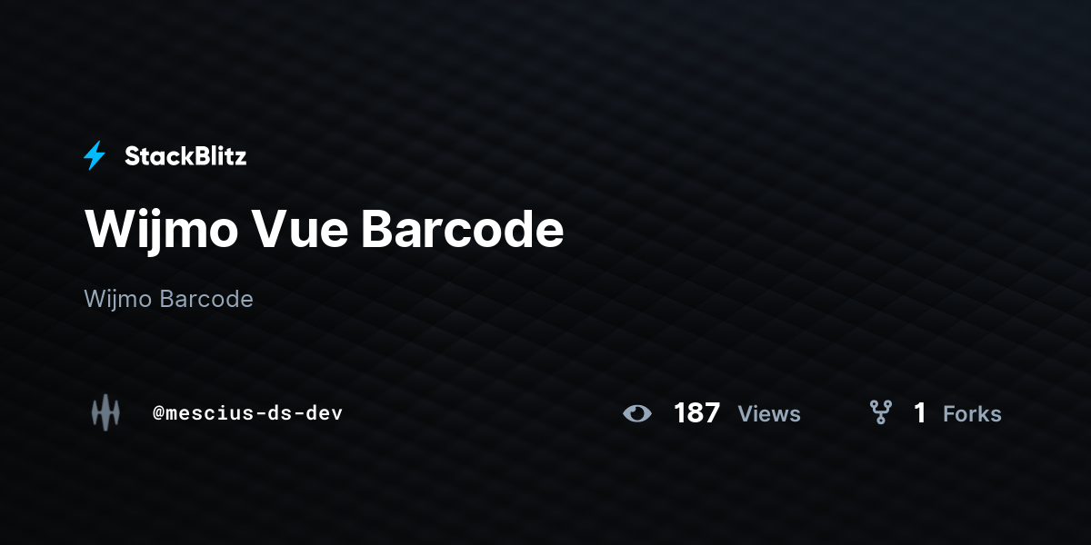 Wijmo Vue Barcode - StackBlitz