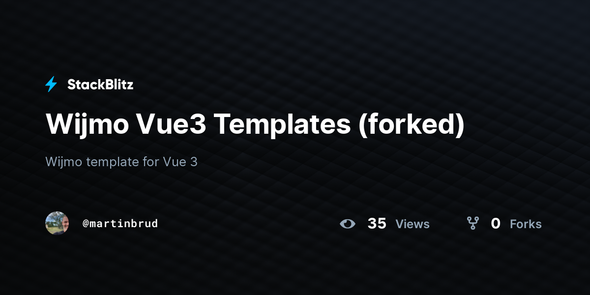 Wijmo Vue3 Templates (forked) - StackBlitz