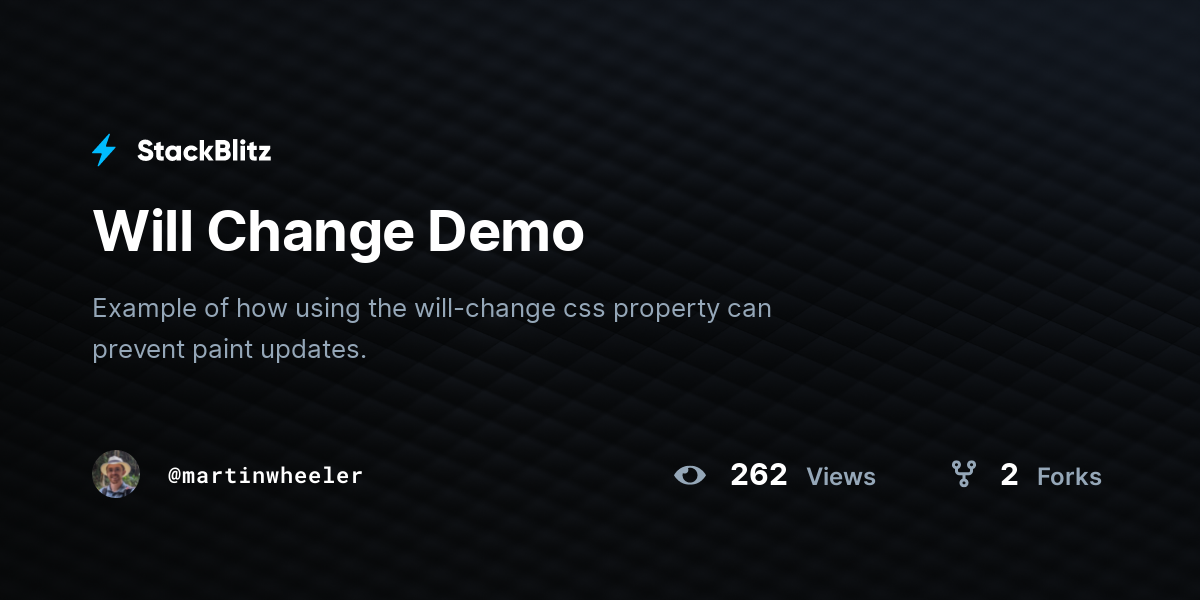 Will Change Demo - StackBlitz