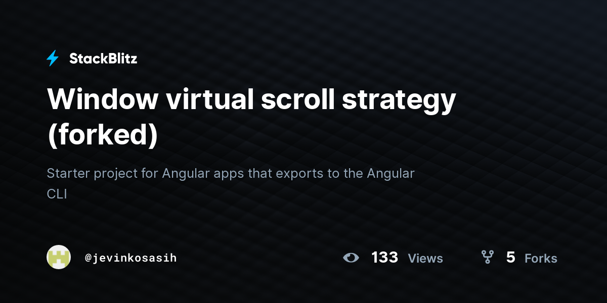 Window virtual scroll strategy (forked) - StackBlitz