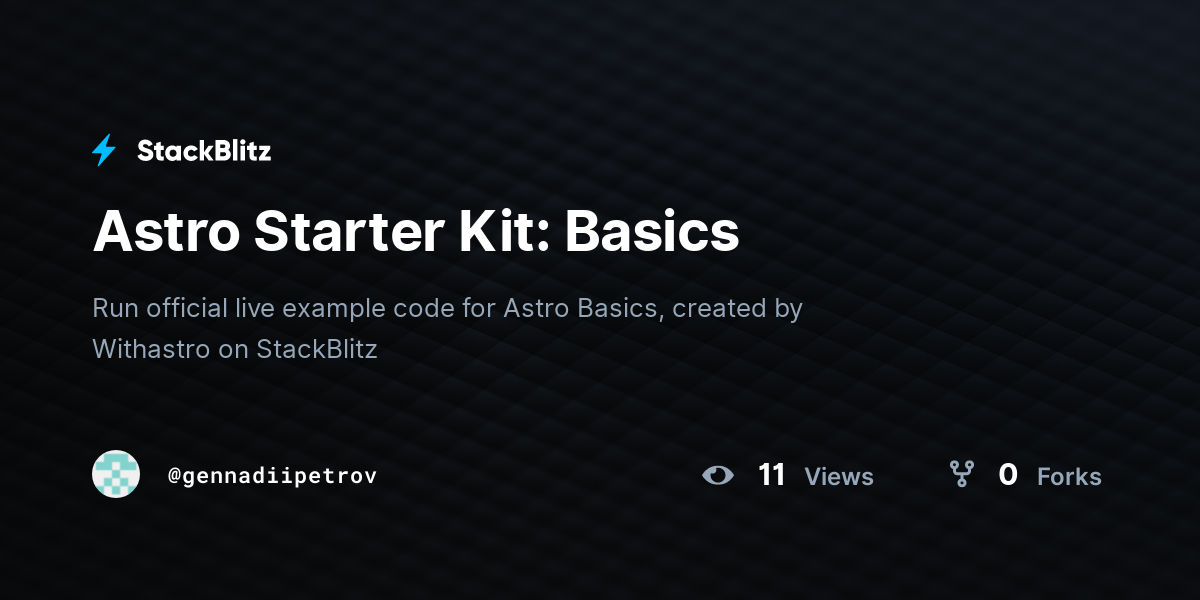 Astro Starter Kit: Basics - StackBlitz
