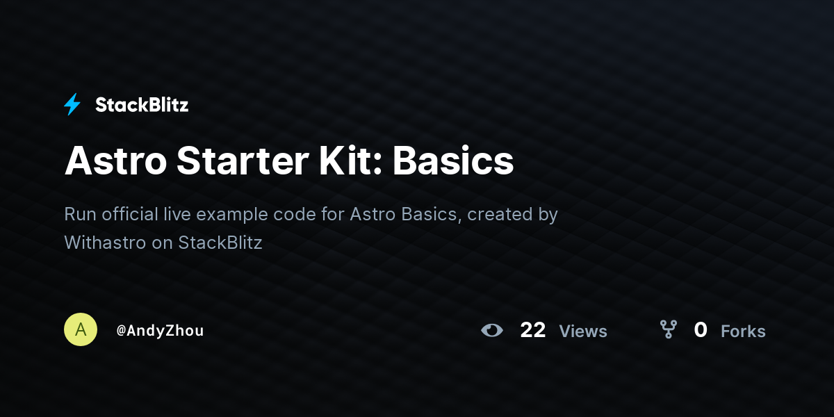 Astro Starter Kit: Basics - StackBlitz