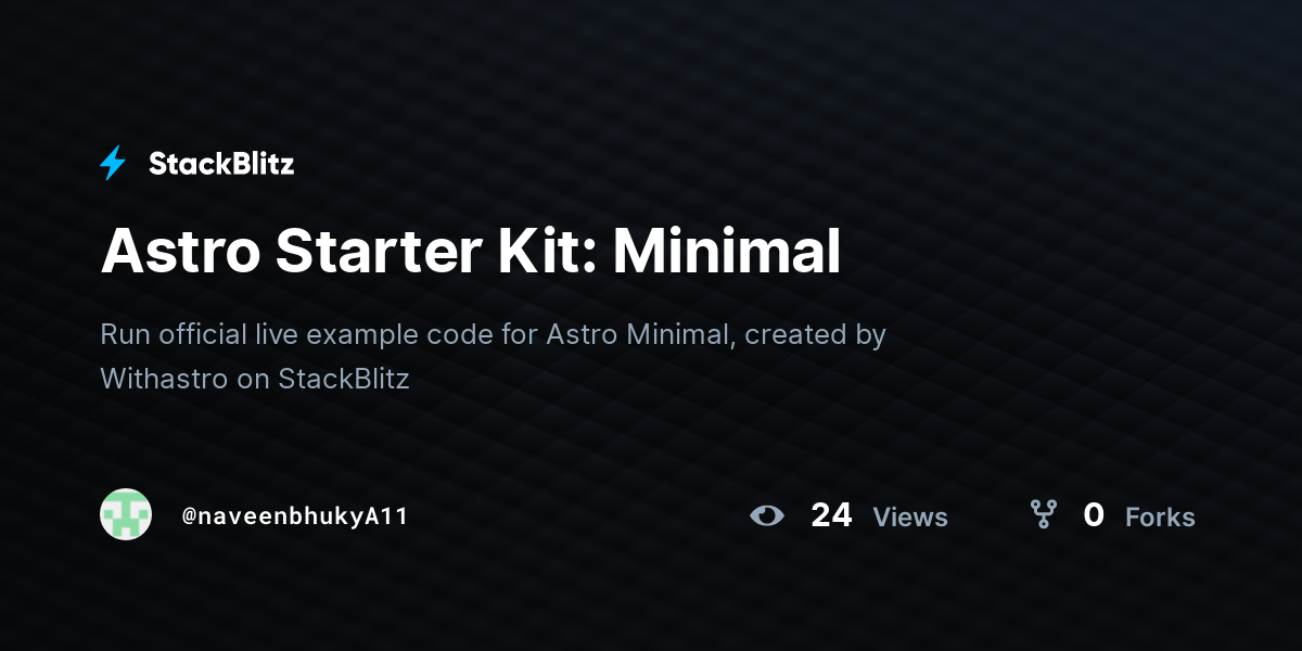 Astro Starter Kit: Minimal - StackBlitz
