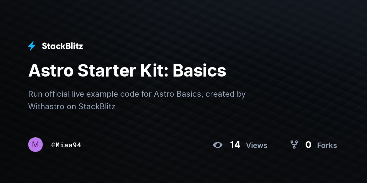 Astro Starter Kit: Basics - StackBlitz