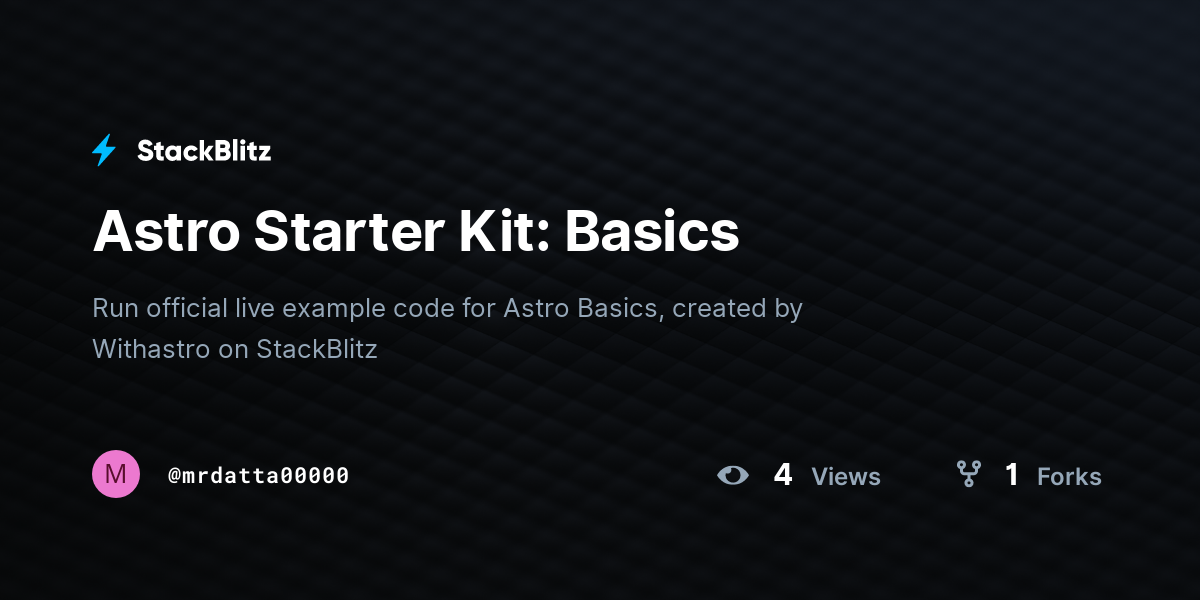 Astro Starter Kit: Basics - StackBlitz