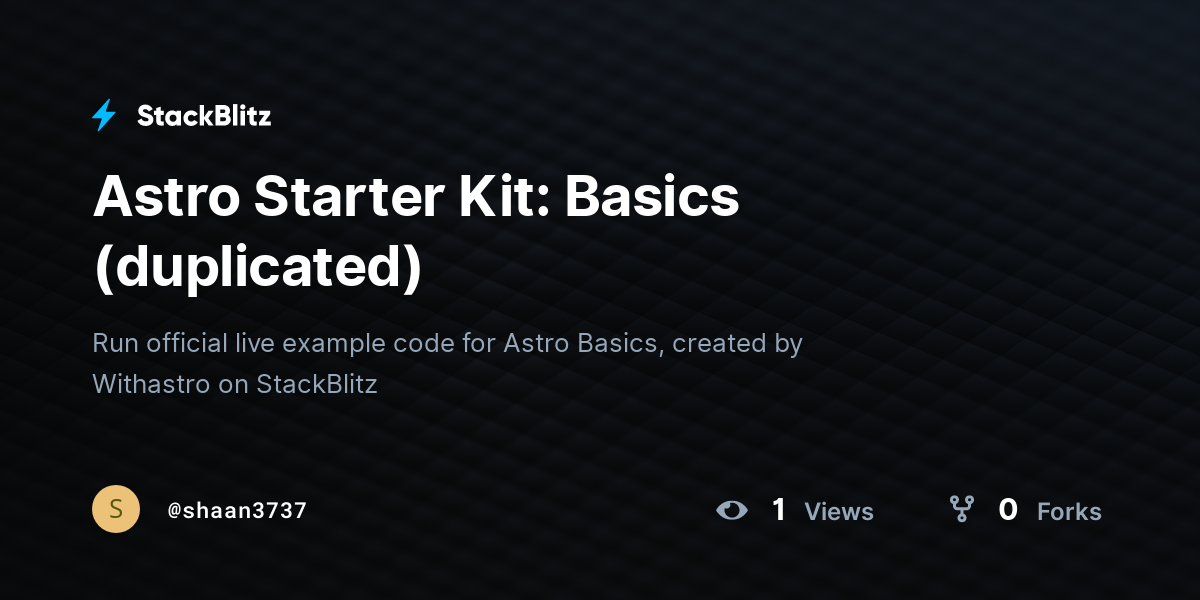 Astro Starter Kit: Basics (duplicated) - StackBlitz