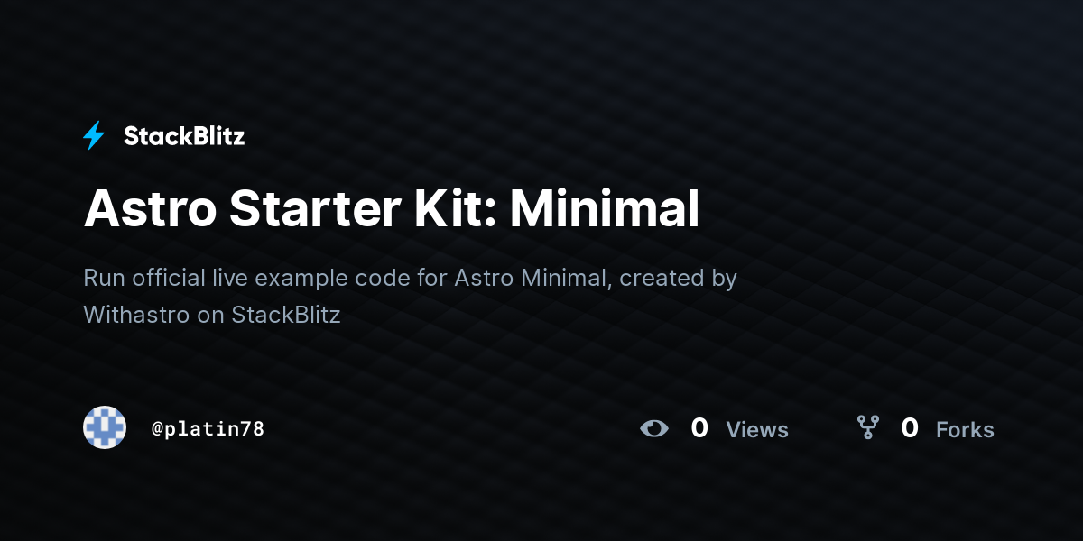 Astro Starter Kit: Minimal - StackBlitz